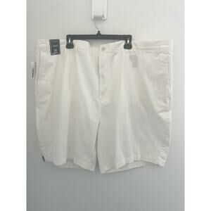 NWT Roundtree &‎ Yorke Big Men’s White Casuals Chino Knee Length Shorts 52 x 9